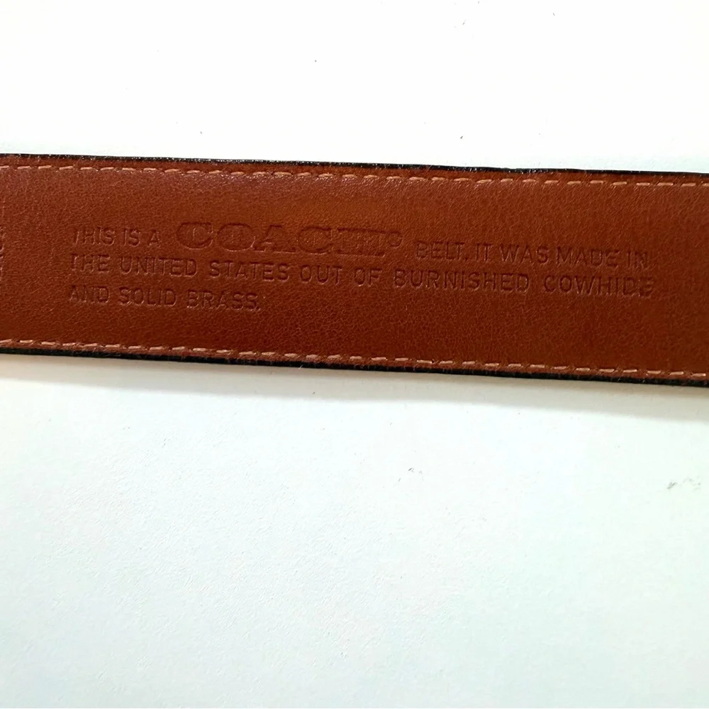 Vintage Coach Black Burnished Cowhide Leather Belt Made in USA Men’s 30 / 75 cm